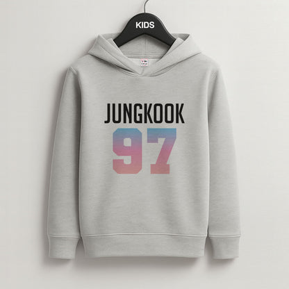 Jungkook 97 Grey Kids Hoodie