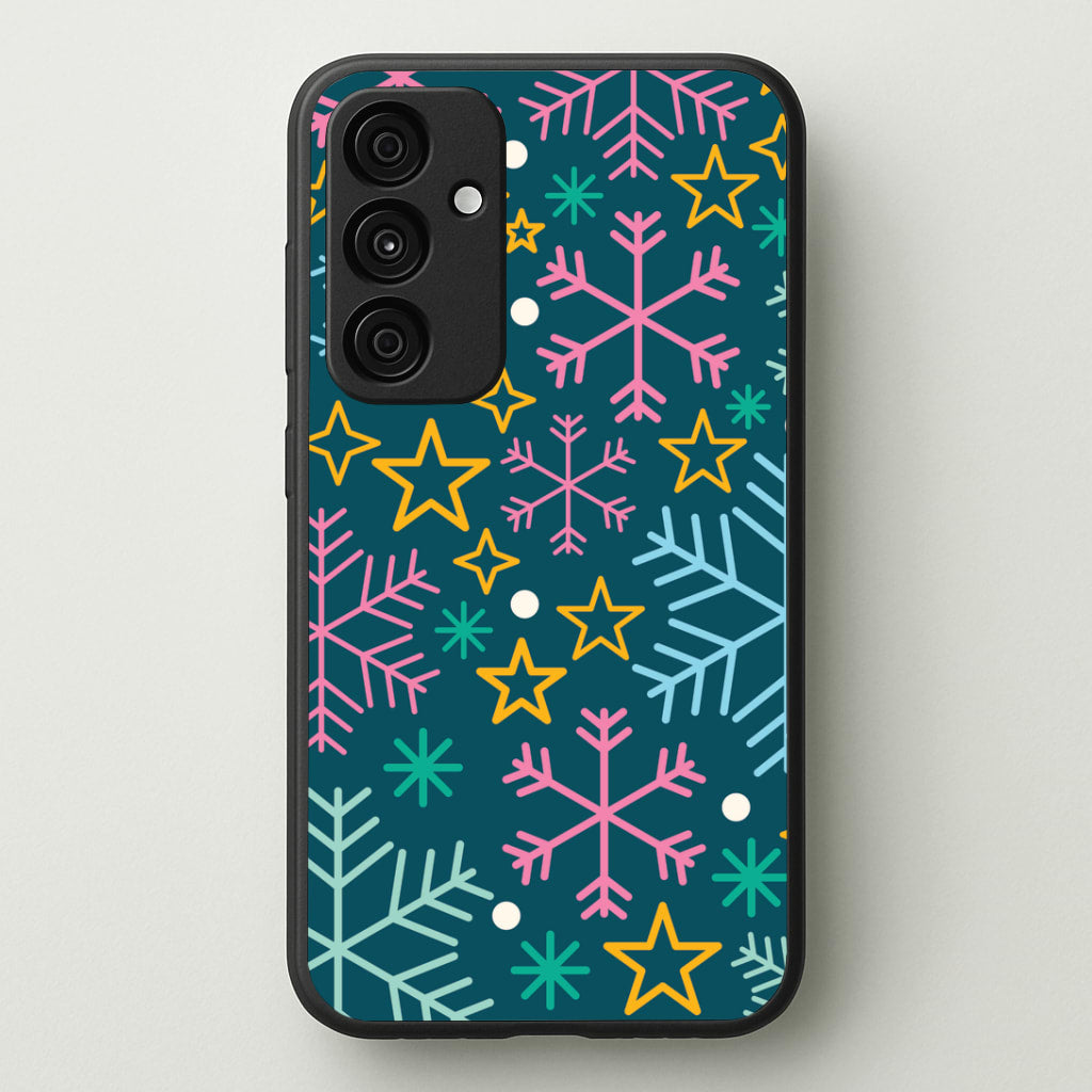 Colourful Christmas Symbols Pattern Galaxy A15 Case