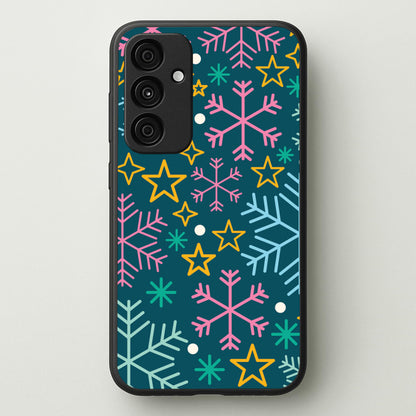 Colourful Christmas Symbols Pattern Galaxy A55 Case