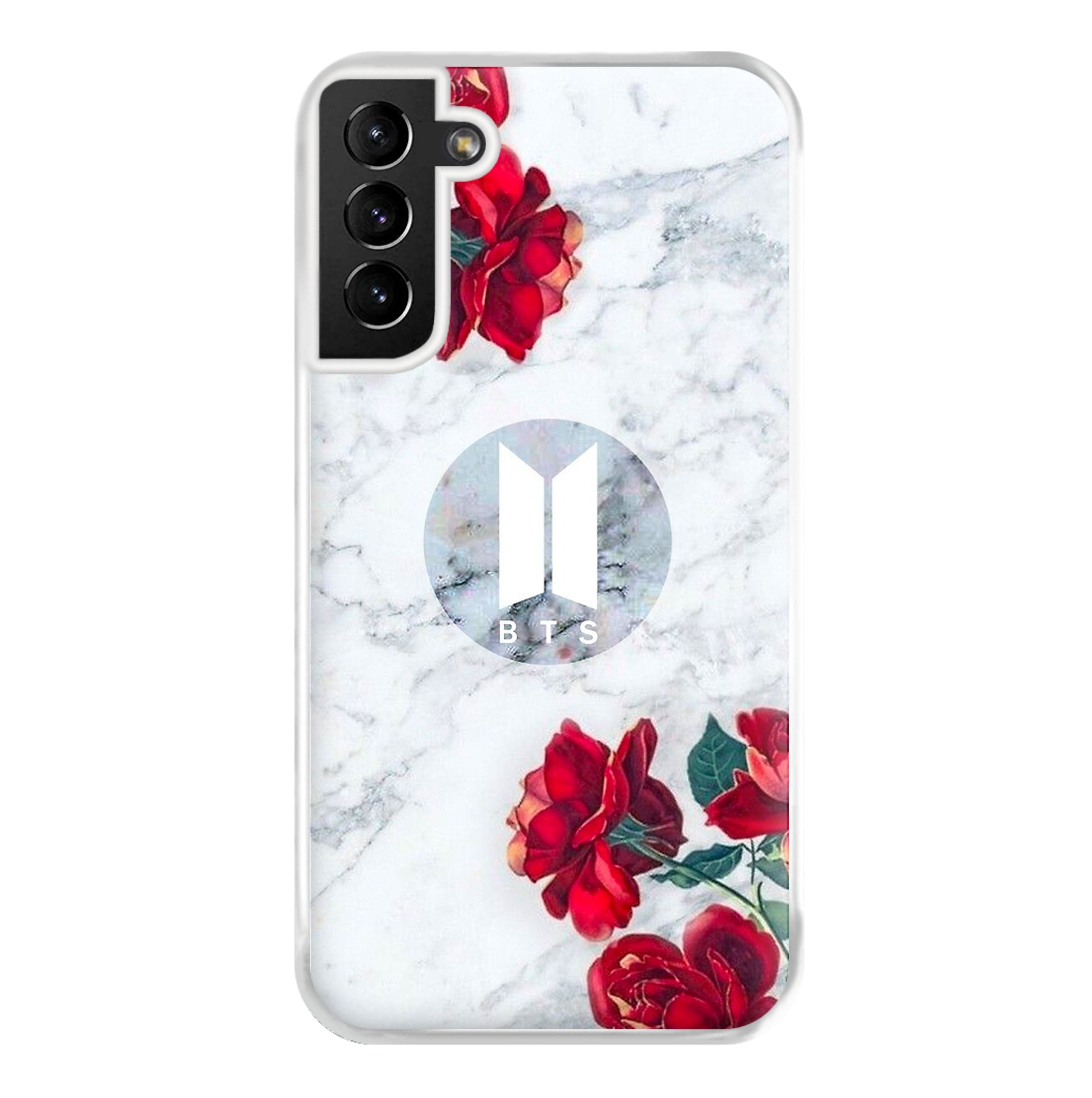 K-Pop Band Logo Marble Roses Phone Case