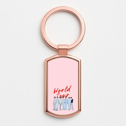K-Pop Band Pastel Tour Rose Gold Keyring