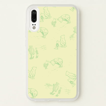 Sketched Winnie Pattern Huawei P20 Case