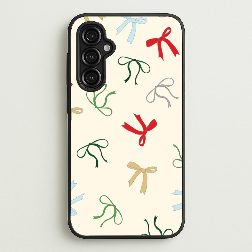 Coquette Christmas Bows Pattern Galaxy A14 Case
