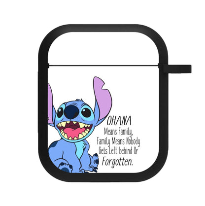 Ohana Means Family - Blue Alien AirPods Case