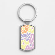 Pastel Abstract Flowers Luxury Keyring 1