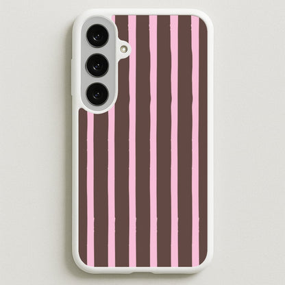 Chocolate & Strawberry Stripes Galaxy S25FE Case