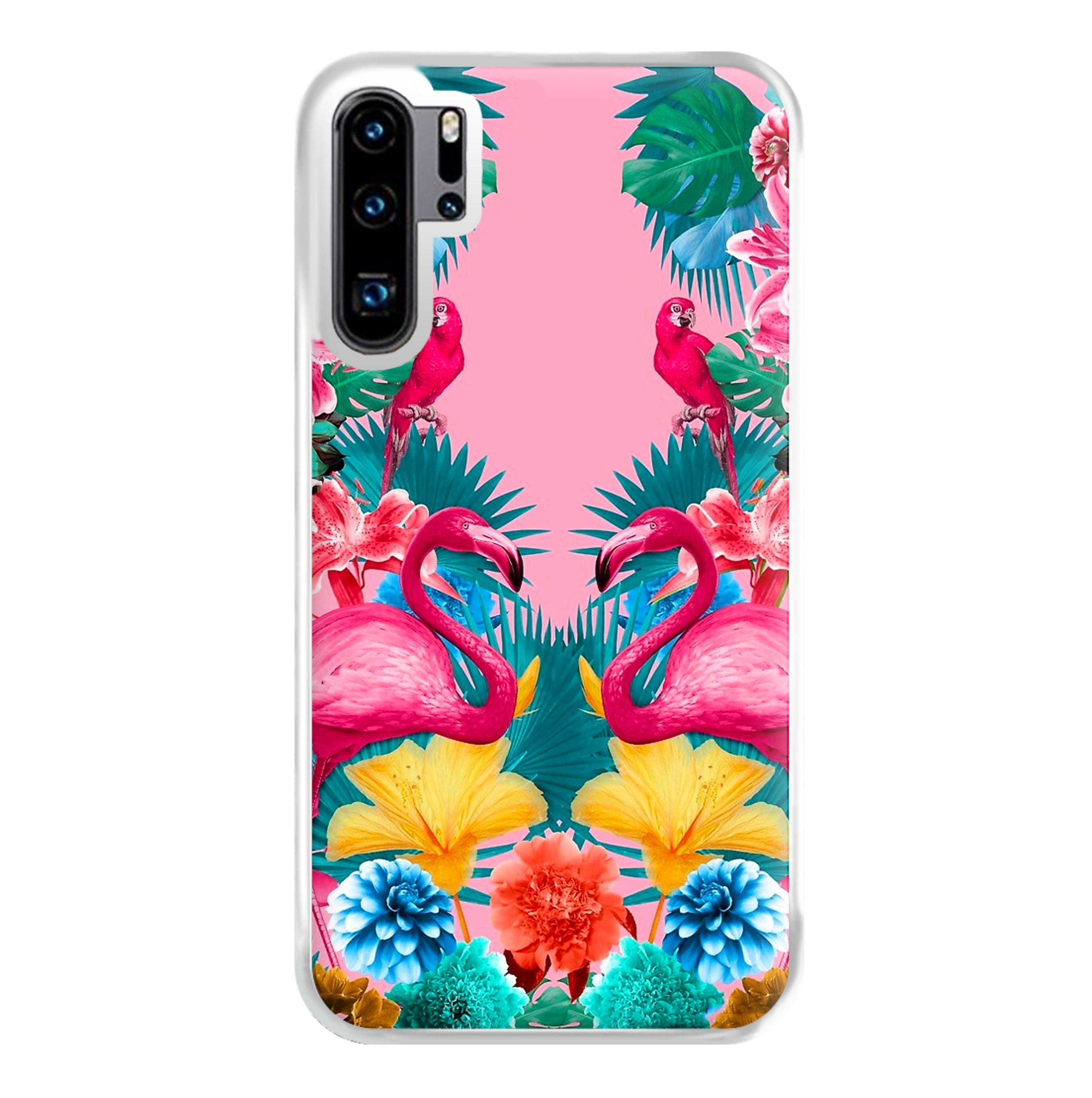 Flamingo and Tropical garden Phone Case