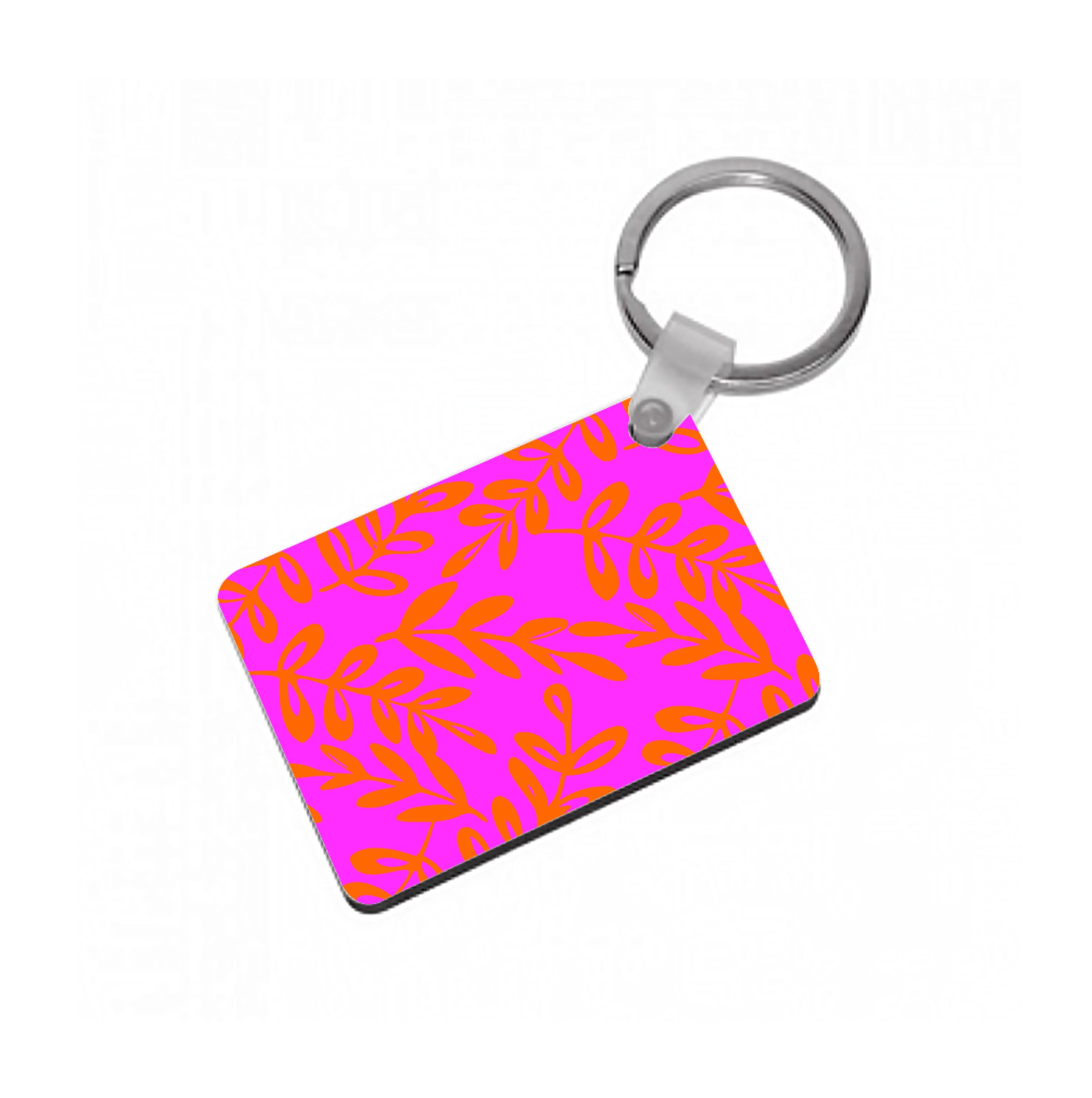 Pink & Orange Leaves - Foliage Keyring