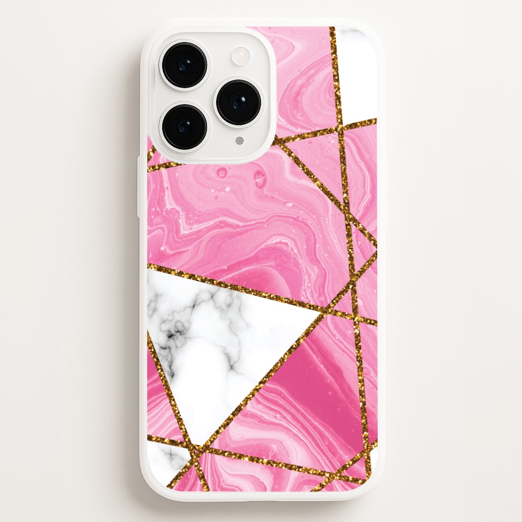 Pink Marble And Gold Collage Phone Case