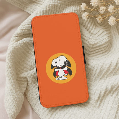 Cartoon Beagle Vampire Leather Phone Case