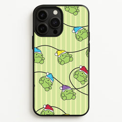 Christmas Frog Plush Fairylights Pattern iPhone 13 Pro Max Case