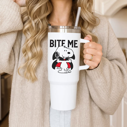 Bite Me Cartoon Beagle Tumbler