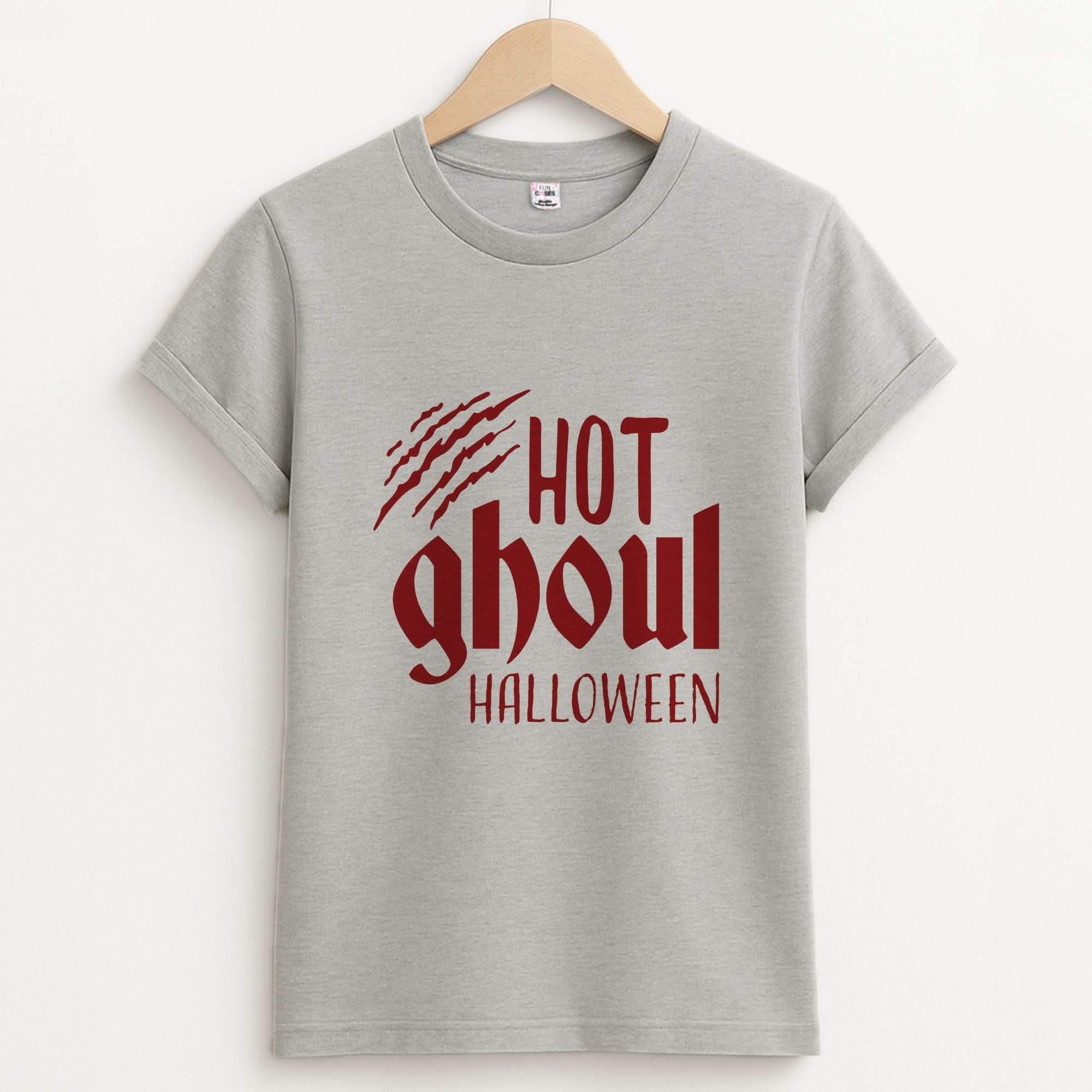 Hot Ghoul Halloween Unisex Grey T-Shirt