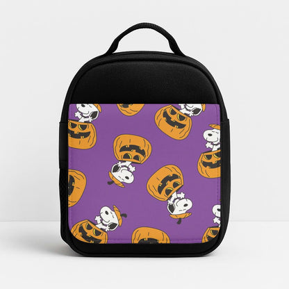 Cartoon Beagle Pumpkin Pattern Insulated Lunch Bag