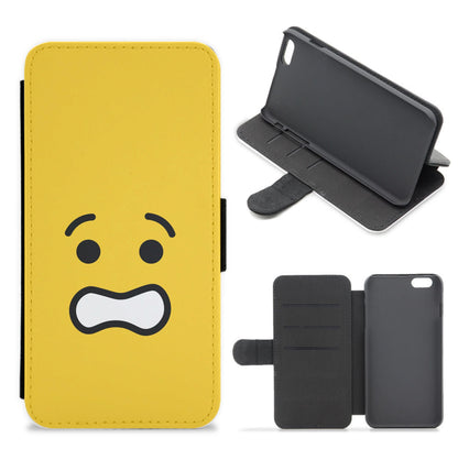 Brick Face Worried Flip / Wallet Phone Case