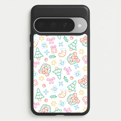 Neon Christmas Icons Pattern II Google Pixel 10 Pro XL Case