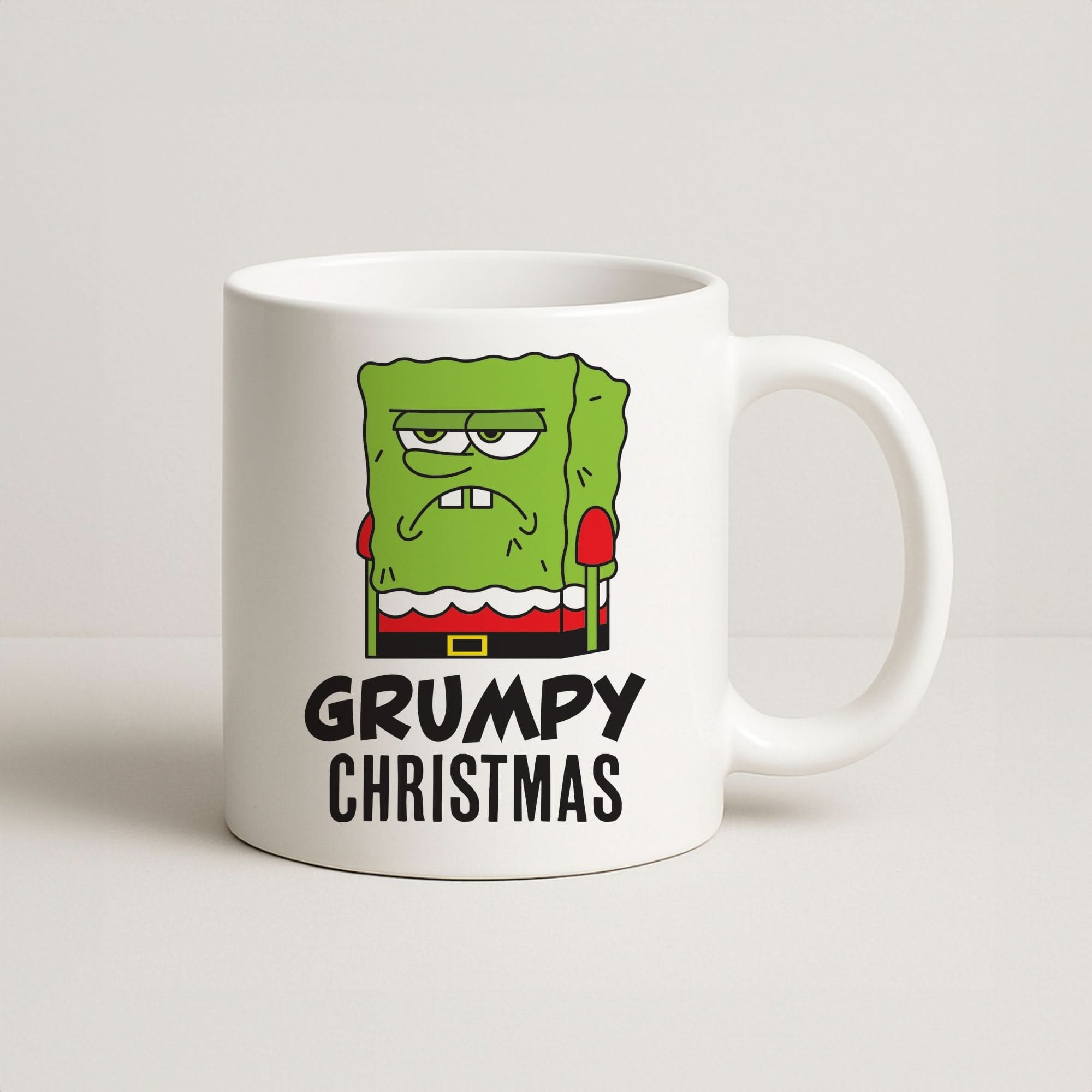 Grumpy Christmas Cartoon Sponge Coffee Mug