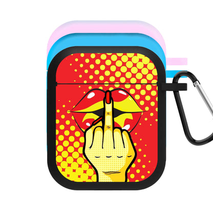 Middle Finger Kiss - Pop Art AirPods Case