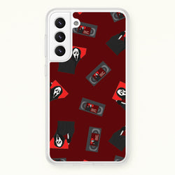 VHS & Ghostface Pattern Galaxy S21FE Case