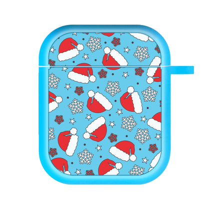 Blue Snow Pattern AirPods Case