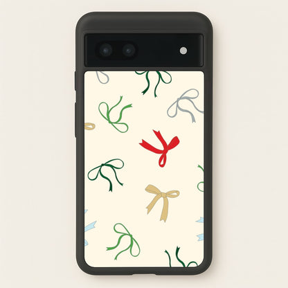 Coquette Christmas Bows Pattern Google Pixel 7a Case