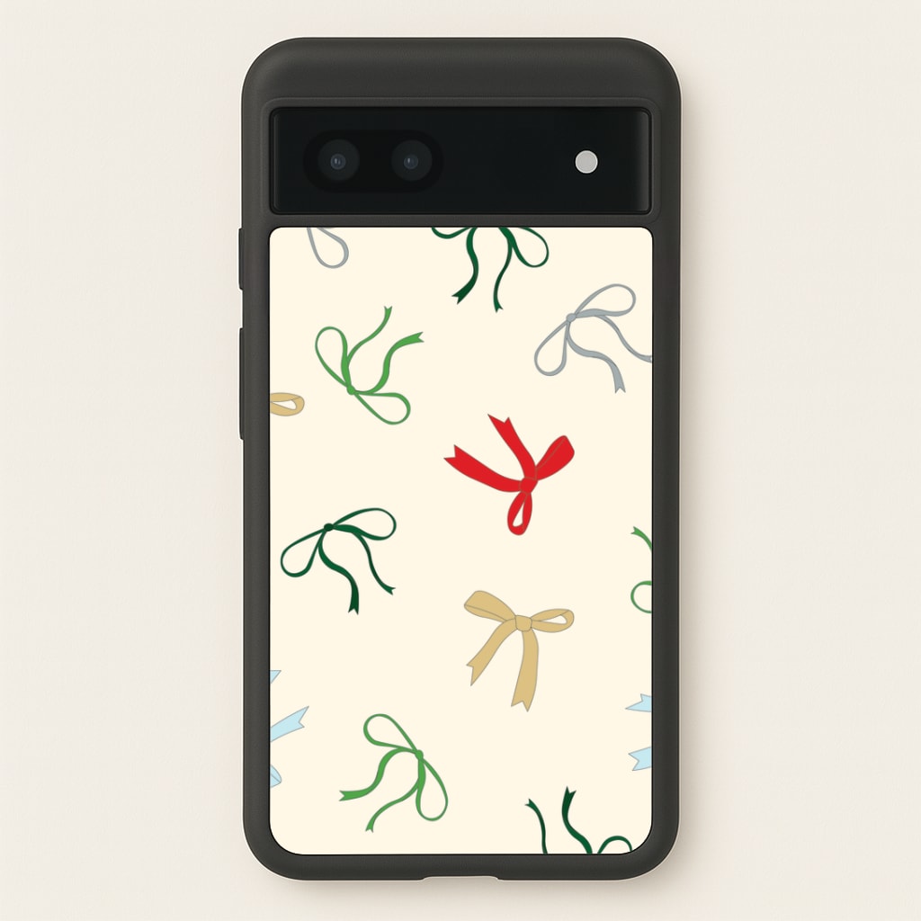 Coquette Christmas Bows Pattern Google Pixel 6a Case