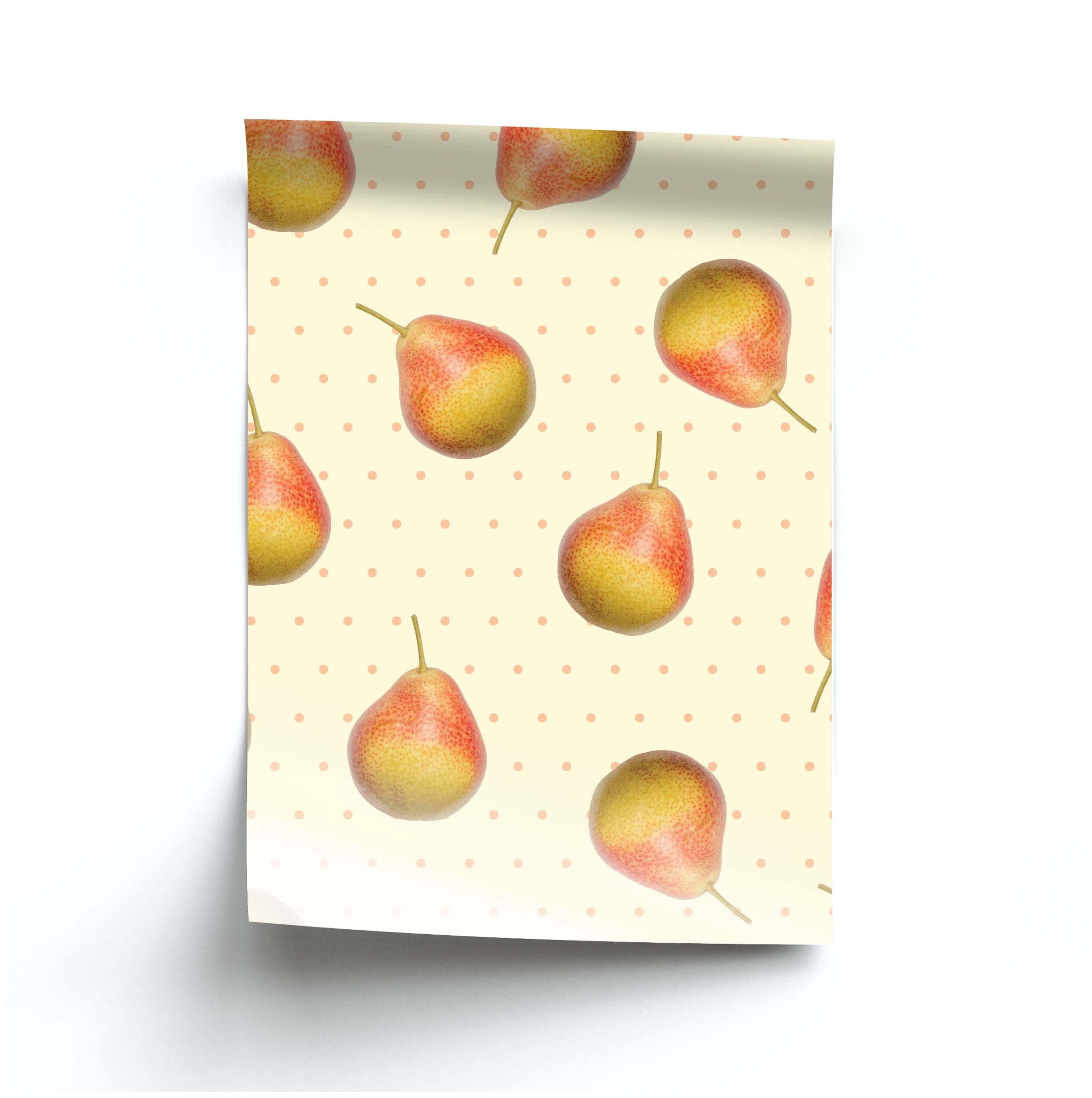 Pears And Polka Dots Pattern Poster