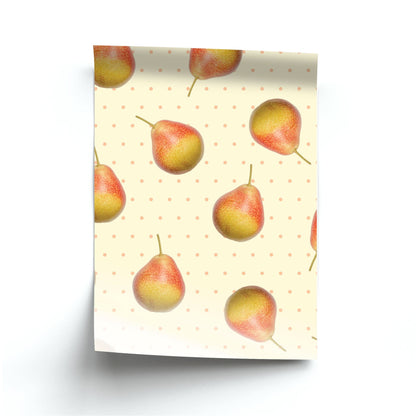 Pears And Polka Dots Pattern Poster