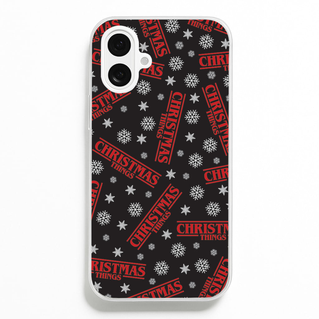 Christmas Things Snowflake Pattern iPhone 16 Plus Case