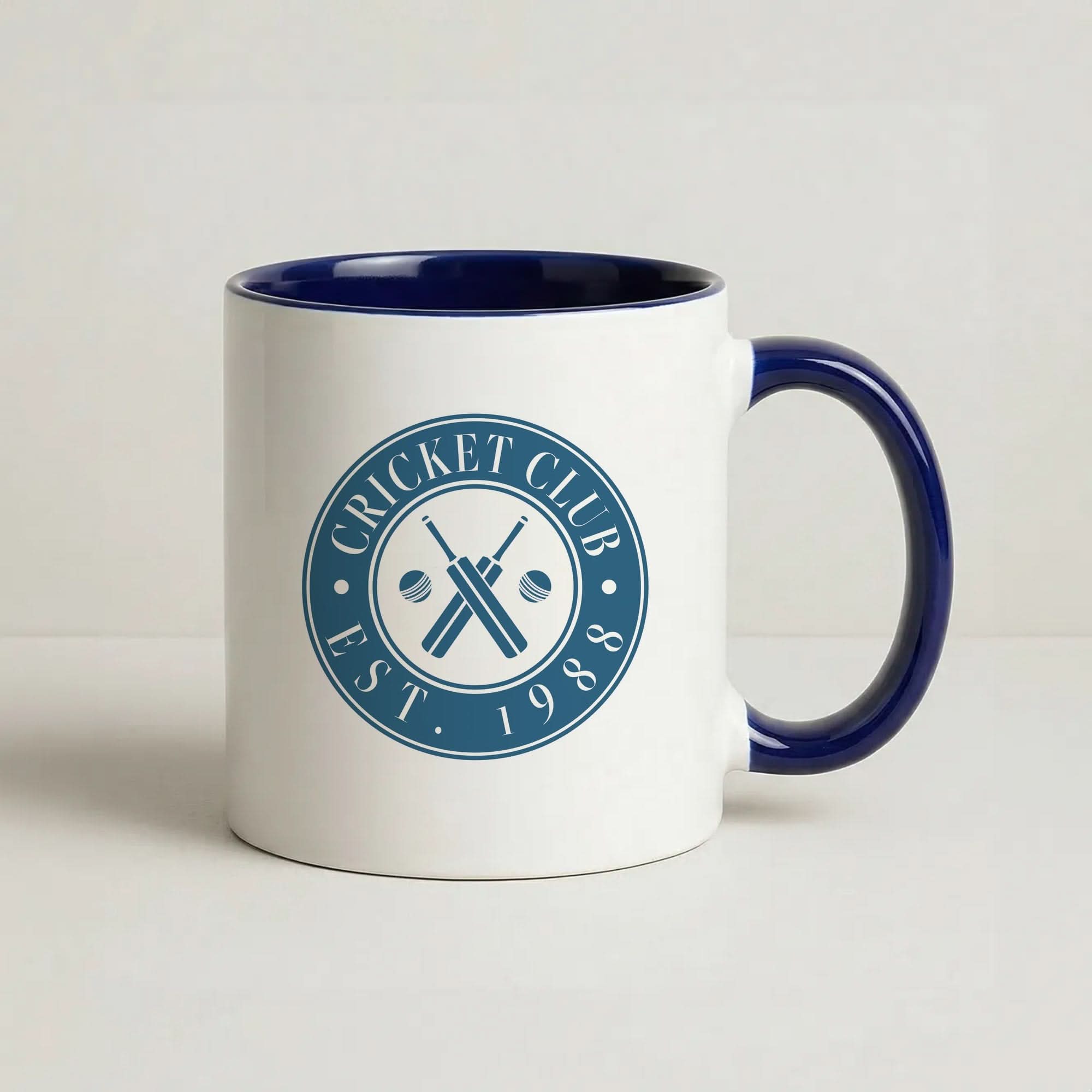 Cricket Badge Navy Mug