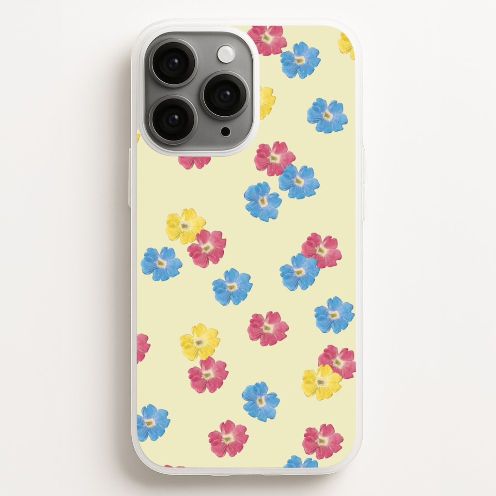 Pastel Pressed Flowers Pattern Phone Case for iPhone, Samsung Galaxy and Google Pixel