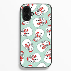 Cartoon Beagle Snowman Pattern iPhone 16 Plus Case