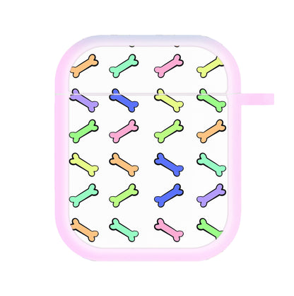 Multi colour bones - Dog Patterns AirPods Case