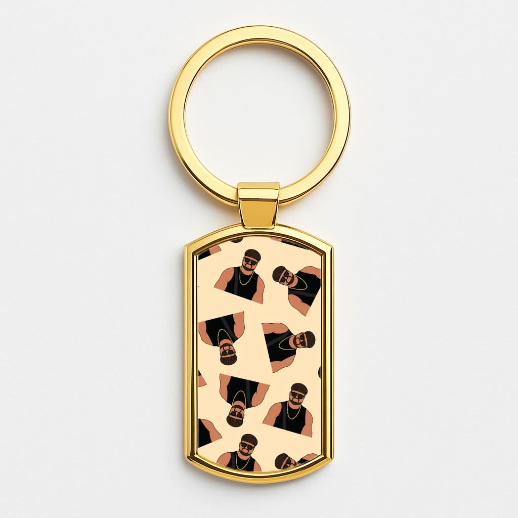 Ibiza Final Boss Pattern Gold Keyring
