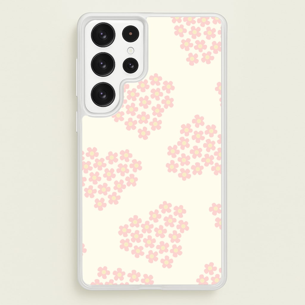 Flower Hearts Pattern Galaxy S23 Ultra Case