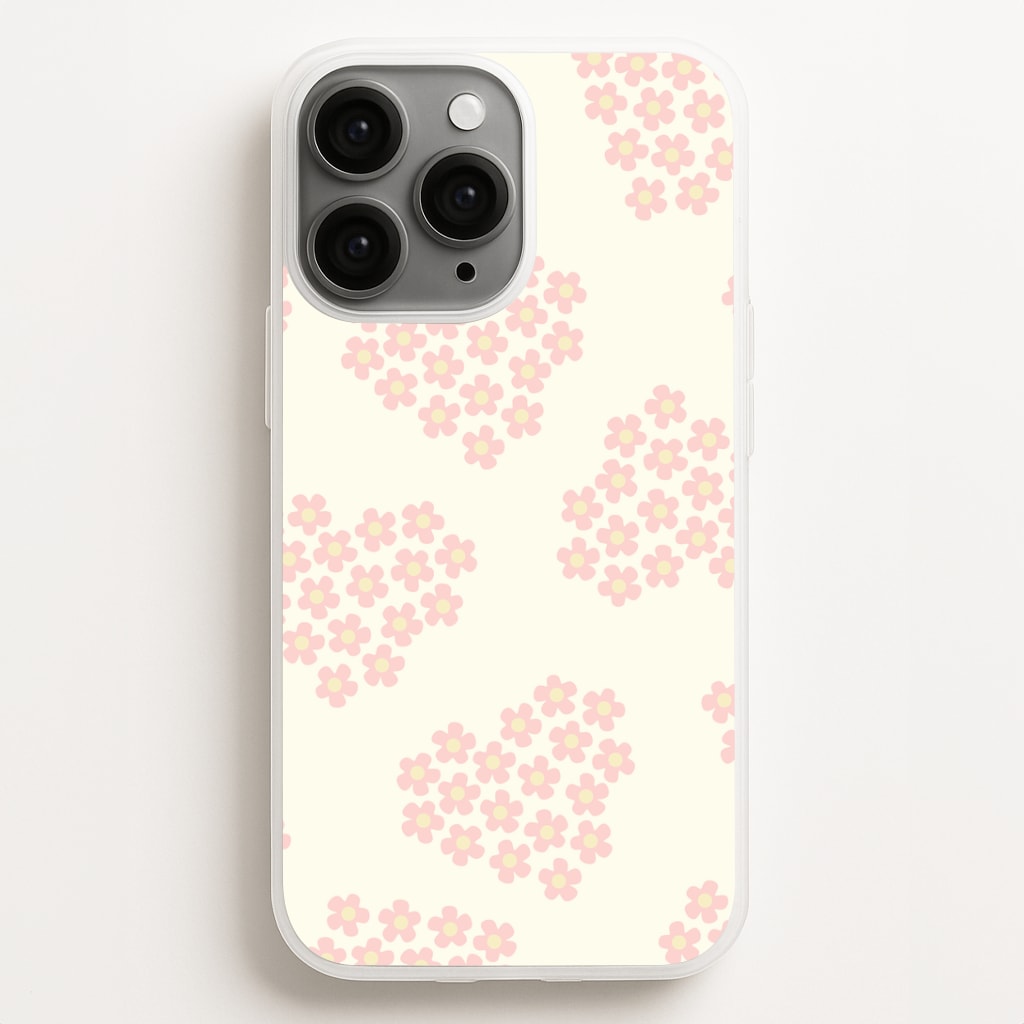Flower Hearts Pattern iPhone 12 Pro Max Case