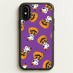 Cartoon Beagle Pumpkin Pattern iPhone X / XS Case