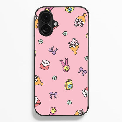 Mum Doodles Pattern iPhone 16 Plus Case
