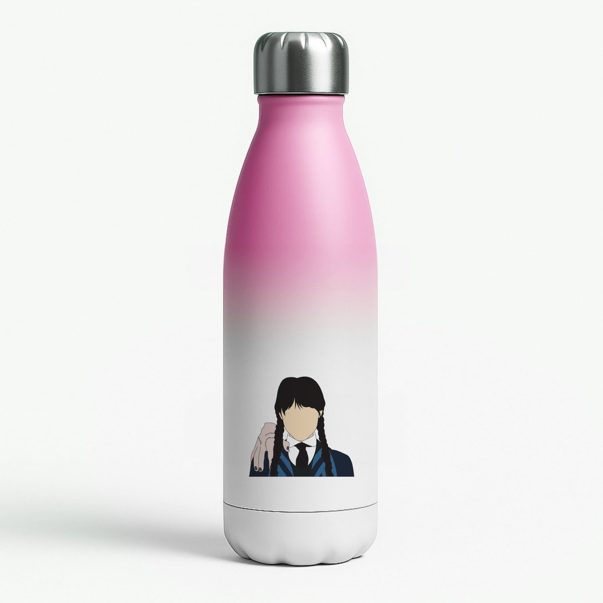 Wednesday And Thing Pink Water Bottle