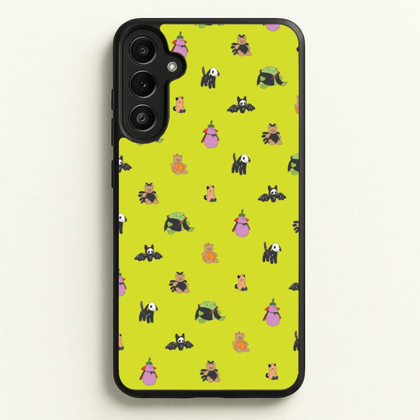 Halloween Plushies Pattern III - Halloween Galaxy A34 Case