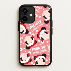 Merry Christmas Cartoon Mouse Pattern iPhone 12 Mini Case