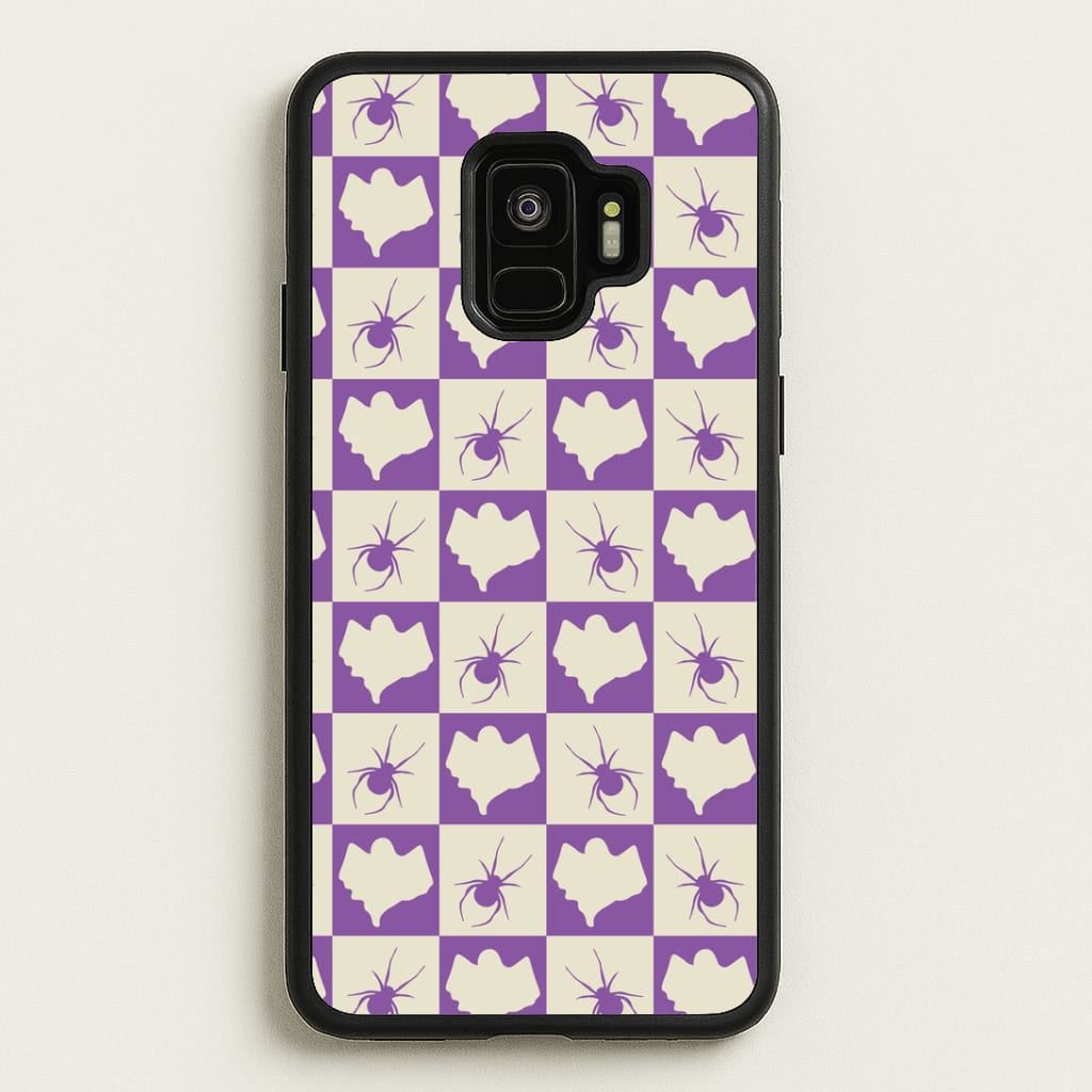 Spiders And Ghosts Checkered Pattern I Galaxy S9 Case