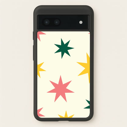 Colourful Christmas Stars Pattern Google Pixel 6a Case