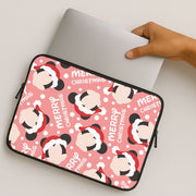 Merry Christmas Cartoon Mouse Pattern Laptop Sleeve 2