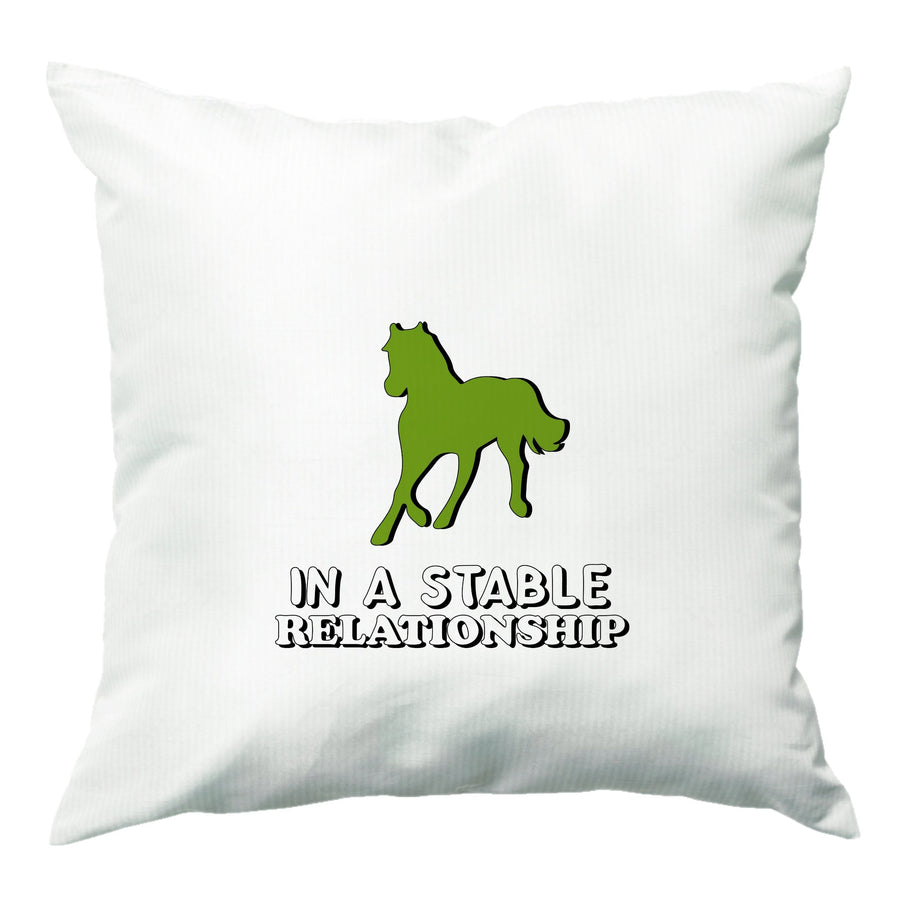 In A Stable Relationship - Horses Cushion