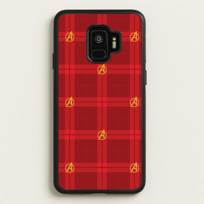 Superhero Team Red Tartan Pattern Galaxy S9 Case
