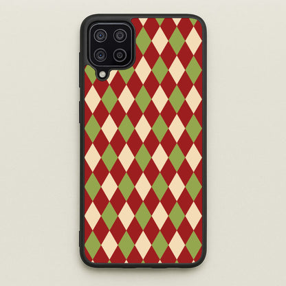 Red And Green Argyle Christmas Pattern Galaxy A12 Case