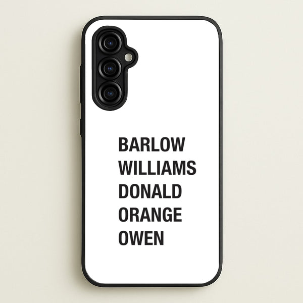 Take Band Members Names Galaxy A54 Case