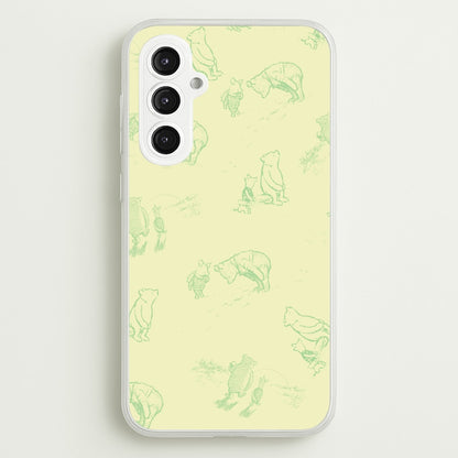 Sketched Winnie Pattern Galaxy S23FE Case