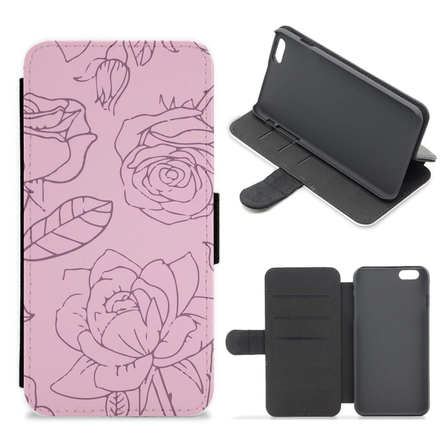 Roses - Foliage Flip / Wallet Phone Case